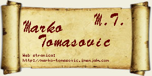 Marko Tomasović vizit kartica